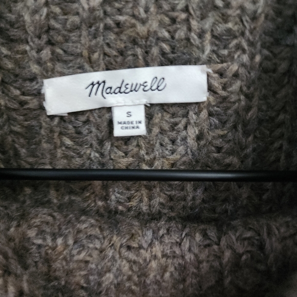 EUC Madewell Puff Sleeve Loretto Mockneck Pullover Sweater in Heather Otter - Picture 12 of 14